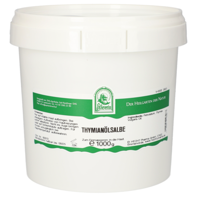 Sie sehen eine Packung THYMIANOEL SALBE 1000G, Produktbild: 01 THYMIANOEL SALBE 1000G, A-Nr.: 4946530 - 01