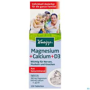 Magnesium +calcium Tabl Kneipp 150st, A-Nr.: 2280038 - 01