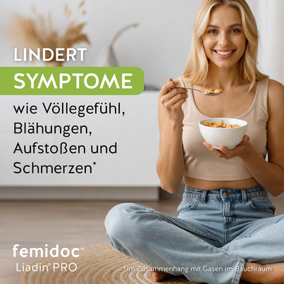 Sie sehen eine Packung femidoc® Liadin® PRO Reizdarm-Syndrom Kapseln, Produktbild: 03 femidoc® Liadin® PRO Reizdarm-Syndrom Kapseln, A-Nr.: 5841425 - 03