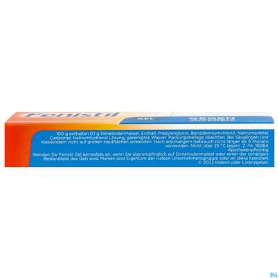 Sie sehen eine Packung Fenistil Gel 50g, Produktbild: 08 Fenistil Gel 50g, A-Nr.: 0622115 - 08