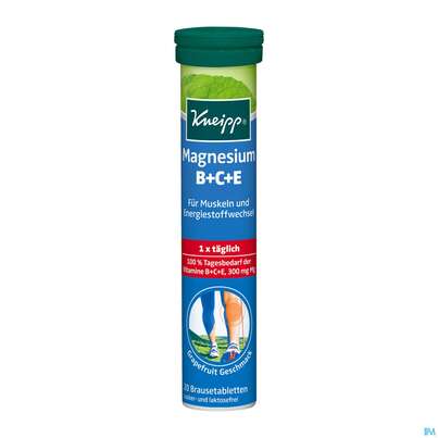 Sie sehen eine Packung Magnesium +vit.b+c+e Brausetabl Kneipp 20st, Produktbild: 02 Magnesium +vit.b+c+e Brausetabl Kneipp 20st, A-Nr.: 3114945 - 02