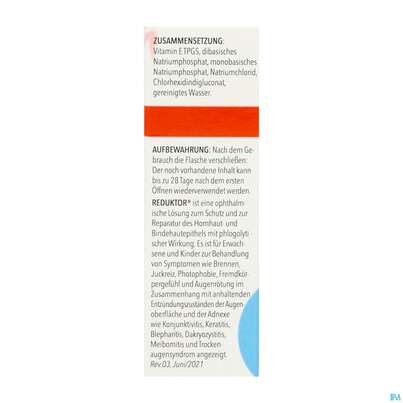 Sie sehen eine Packung Reduktor Augentropfen 10ml, Produktbild: 06 Reduktor Augentropfen 10ml, A-Nr.: 5933222 - 06