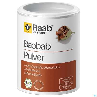 Sie sehen eine Packung Raab Baobab Biopulver 90g, Produktbild: 03 Raab Baobab Biopulver 90g, A-Nr.: 4350702 - 03