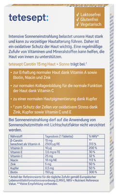 tetesept Carotin 15mg Haut &amp; Sonne Fta 30 Stk., A-Nr.: 5179245 - 04