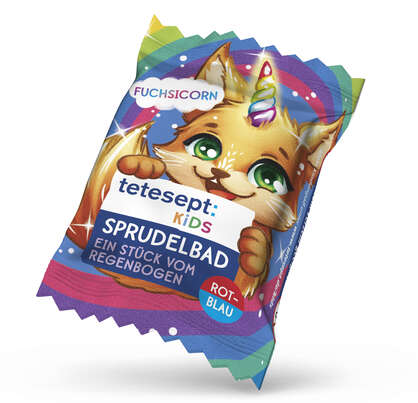 Sie sehen eine Packung Tetesept Kids Sprudeltabs Regenbogen 20g, Produktbild: 01 Tetesept Kids Sprudeltabs Regenbogen 20g, A-Nr.: 5932783 - 01
