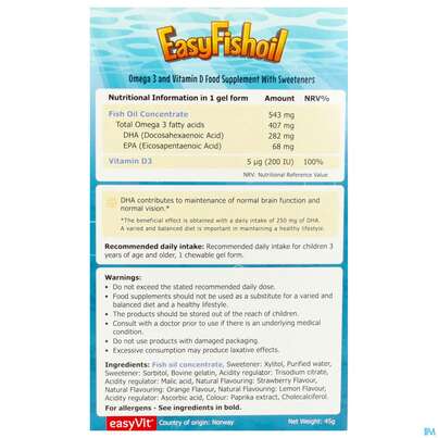 Sie sehen eine Packung Fish Oil Easy Omega 3 Gum 30st, Produktbild: 03 Fish Oil Easy Omega 3 Gum 30st, A-Nr.: 5730246 - 03