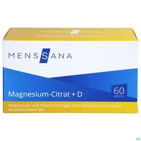 Magnesium Citrat +d Kapseln Menssana 60st, A-Nr.: 4358566 - 01