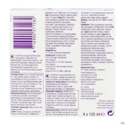 Sie sehen eine Packung Nutrini/drink Flasche Comp Multifibre 125ml Erdbeere 4st, Produktbild: 02 Nutrini/drink Flasche Comp Multifibre 125ml Erdbeere 4st, A-Nr.: 5857627 - 02