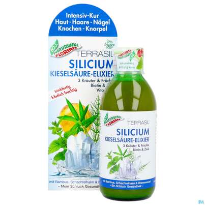 Sie sehen eine Packung Silicium Kieselsaeure Elixier Terrasil 330ml, Produktbild: 10 Silicium Kieselsaeure Elixier Terrasil 330ml, A-Nr.: 4797857 - 10