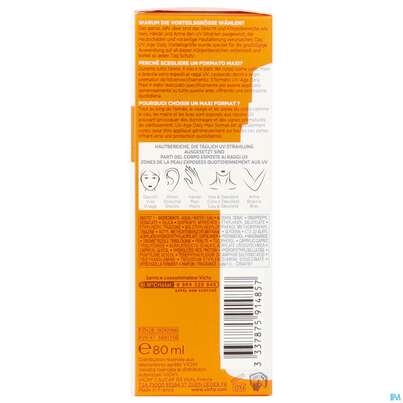 Sie sehen eine Packung Sonnenprodukte Vichy/capital Soleil Uv-age Daily Lsf 50+ 80ml, Produktbild: 07 Sonnenprodukte Vichy/capital Soleil Uv-age Daily Lsf 50+ 80ml, A-Nr.: 5893356 - 07