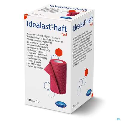 Elastische Binden Idealast/haft Kohaesiv/color Rot 4mx 10cm 1st, A-Nr.: 4174659 - 01