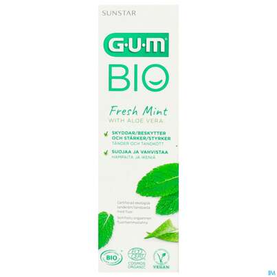 Sie sehen eine Packung Zahnpaste Gum Bio Aloe Vera +peffer- Minze Bu-70 75ml, Produktbild: 01 Zahnpaste Gum Bio Aloe Vera +peffer- Minze Bu-70 75ml, A-Nr.: 5398154 - 01