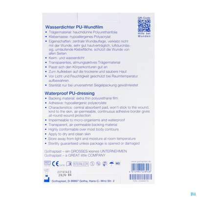 Sie sehen eine Packung Wundverband Gota-por Pu-wundfilm Steril Wasserfest 150x100mm 5st, Produktbild: 04 Wundverband Gota-por Pu-wundfilm Steril Wasserfest 150x100mm 5st, A-Nr.: 2982295 - 04