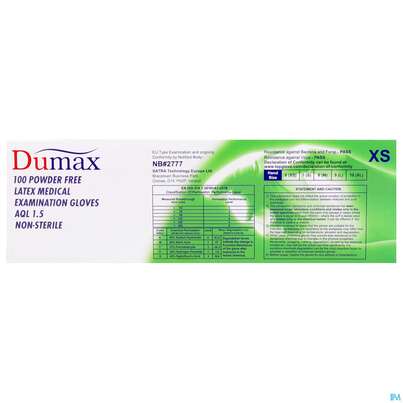 Untersuchungshandschuhe -dumax Latex Puderfrei Xs 100st, A-Nr.: 2995435 - 12