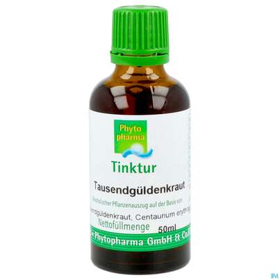 Sie sehen eine Packung Tausendgueldenkraut Tinktur Phytopharma 50ml, Produktbild: 01 Tausendgueldenkraut Tinktur Phytopharma 50ml, A-Nr.: 4583820 - 01