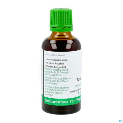 Sie sehen eine Packung Tausendgueldenkraut Tinktur Phytopharma 50ml, Produktbild: 02 Tausendgueldenkraut Tinktur Phytopharma 50ml, A-Nr.: 4583820 - 02