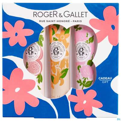 Sie sehen eine Packung Roger & Gallet Hand/creme Trio Relaxing Fleur De Fig +neroli +rose 1pk, Produktbild: 01 Roger & Gallet Hand/creme Trio Relaxing Fleur De Fig +neroli +rose 1pk, A-Nr.: 5954017 - 01