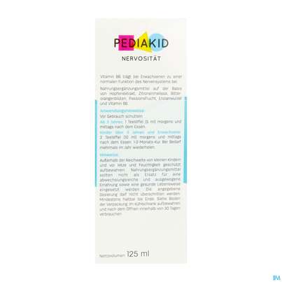 Sie sehen eine Packung Pediakid Nervositaet Ped06 125ml, Produktbild: 06 Pediakid Nervositaet Ped06 125ml, A-Nr.: 5735516 - 06
