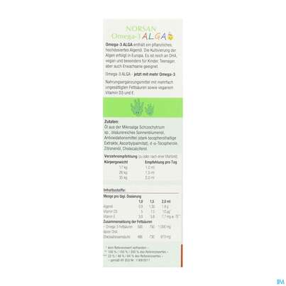 Omega -3 Norsan Oel/alga F Kinder Zitrone 50ml, A-Nr.: 5825969 - 07