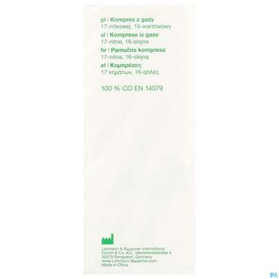 Sie sehen eine Packung Mullkompressen Gazin Baumw.17faedig Unsteril 16fach 18x 8cm 100st, Produktbild: 05 Mullkompressen Gazin Baumw.17faedig Unsteril 16fach 18x 8cm 100st, A-Nr.: 2384967 - 05