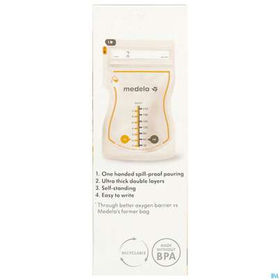Sie sehen eine Packung Medela Muttermilchbeutel Easypour 25st, Produktbild: 07 Medela Muttermilchbeutel Easypour 25st, A-Nr.: 5909867 - 07
