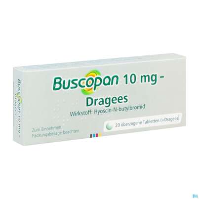 Sie sehen eine Packung Buscopan Drag 10mg Blist 20st, Produktbild: 02 Buscopan Drag 10mg Blist 20st, A-Nr.: 5541019 - 02