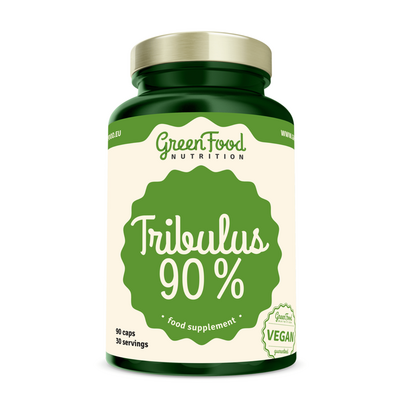 Sie sehen eine Packung GreenFood Nutrition Tribulus Terrestris 90% 90 Kapseln, Produktbild: 01 GreenFood Nutrition Tribulus Terrestris 90% 90 Kapseln, A-Nr.: 5634442 - 01