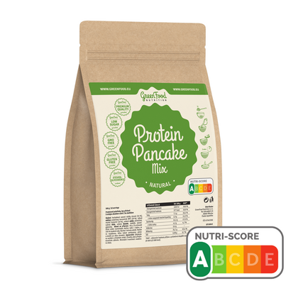 Sie sehen eine Packung GreenFood Nutrition Protein-Pfannkuchen 500g Natural, Produktbild: 01 GreenFood Nutrition Protein-Pfannkuchen 500g Natural, A-Nr.: 5833650 - 01