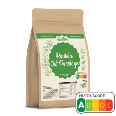 Sie sehen eine Packung GreenFood Nutrition Protein-Haferbrei 500g Kakao, Produktbild: 01 GreenFood Nutrition Protein-Haferbrei 500g Kakao, A-Nr.: 5833555 - 01