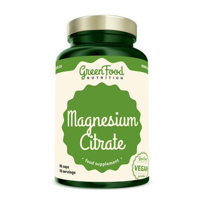 Sie sehen eine Packung GreenFood Nutrition Magnesium Citrate 90 Kapseln, Produktbild: 01 GreenFood Nutrition Magnesium Citrate 90 Kapseln, A-Nr.: 5833785 - 01