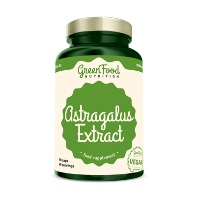 Sie sehen eine Packung GreenFood Nutrition Astragalus Extract 90 Kapseln, Produktbild: 01 GreenFood Nutrition Astragalus Extract 90 Kapseln, A-Nr.: 5634703 - 01