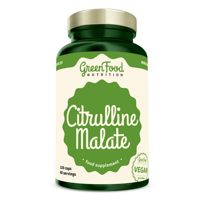Sie sehen eine Packung GreenFood Nutrition Citrulline Malate 120 Kapseln, Produktbild: 01 GreenFood Nutrition Citrulline Malate 120 Kapseln, A-Nr.: 5634790 - 01