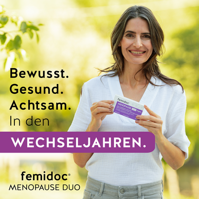 Sie sehen eine Packung femidoc® MENOPAUSE DUO Dragees, Produktbild: 04 femidoc® MENOPAUSE DUO Dragees, A-Nr.: 5504515 - 04