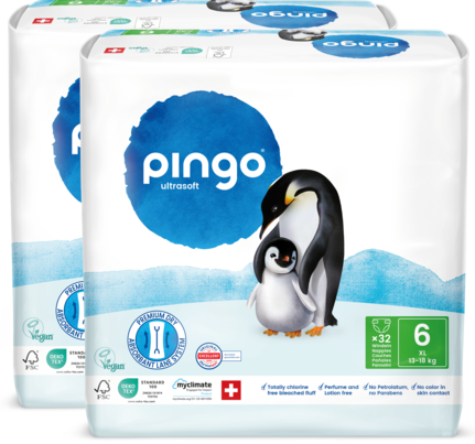 Bio Windeln Nr.6 XL Jumbo 13-18 Kg Pinguin – Pingo Swiss, A-Nr.: 4846923 - 01