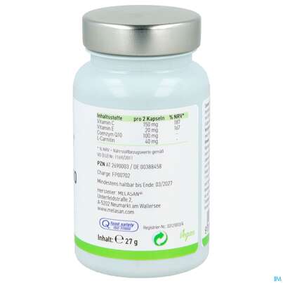 Q-10 Coenzym Kapseln Melasan 60st, A-Nr.: 2690003 - 06