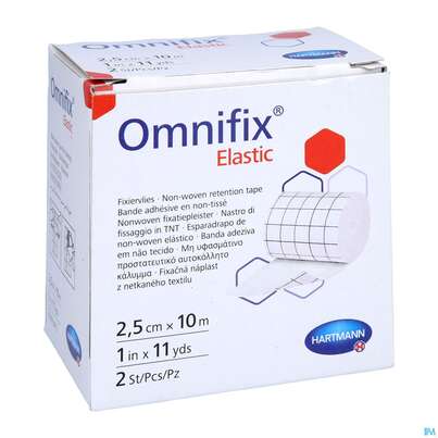 Fixierpflaster Omnifix Elastic Fixiervlies 10mx 2,5cm Ro 2st, A-Nr.: 3094444 - 02