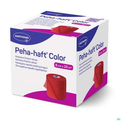Sie sehen eine Packung Peha-haft Color Latexfrei Red 20mx 8cm 1st, Produktbild: 03 Peha-haft Color Latexfrei Red 20mx 8cm 1st, A-Nr.: 3879808 - 03