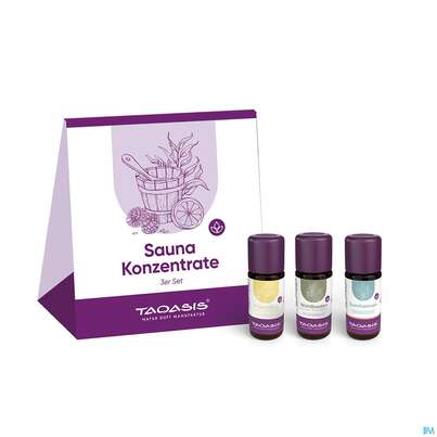 Sie sehen eine Packung Taoasis Saunakonzentrat Set 3x10m 1pk, Produktbild: 01 Taoasis Saunakonzentrat Set 3x10m 1pk, A-Nr.: 5998374 - 01
