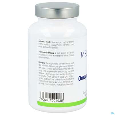 Sie sehen eine Packung Omega -3 Fischoel Kapseln Melasan 500mg 180st, Produktbild: 03 Omega -3 Fischoel Kapseln Melasan 500mg 180st, A-Nr.: 2796204 - 03