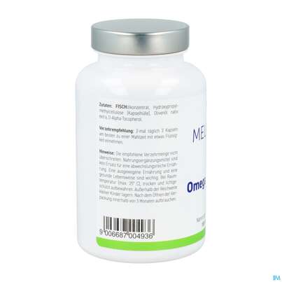 Sie sehen eine Packung Omega -3 Fischoel Kapseln Melasan 500mg 180st, Produktbild: 04 Omega -3 Fischoel Kapseln Melasan 500mg 180st, A-Nr.: 2796204 - 04