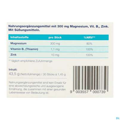 Magnofit Aktiv 300mg Stick 30st, A-Nr.: 5833495 - 06