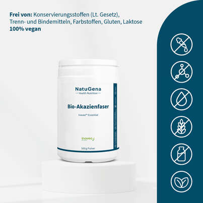 Sie sehen eine Packung NatuGena Bio-Akazienfaser Pulver, Produktbild: 03 NatuGena Bio-Akazienfaser Pulver, A-Nr.: 6011826 - 03
