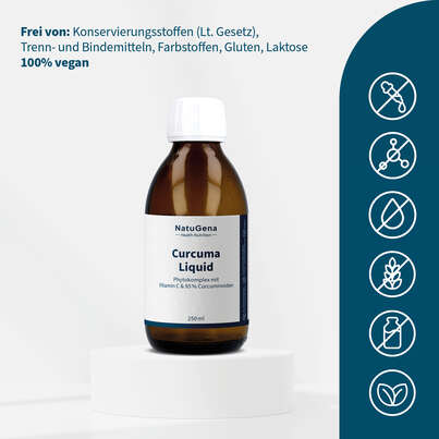 Sie sehen eine Packung NatuGena Curcuma Liquid, Produktbild: 03 NatuGena Curcuma Liquid, A-Nr.: 5990059 - 03