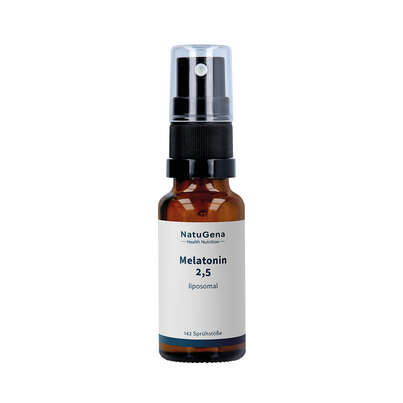 Sie sehen eine Packung NatuGena Melatonin 2,5 Spray, Produktbild: 01 NatuGena Melatonin 2,5 Spray, A-Nr.: 5990065 - 01