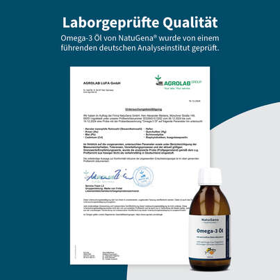 Sie sehen eine Packung NatuGena Omega-3 Nat.Fischöl 2450 mg Orangen-Zitronenaroma, Produktbild: 10 NatuGena Omega-3 Nat.Fischöl 2450 mg Orangen-Zitronenaroma, A-Nr.: 6011938 - 10