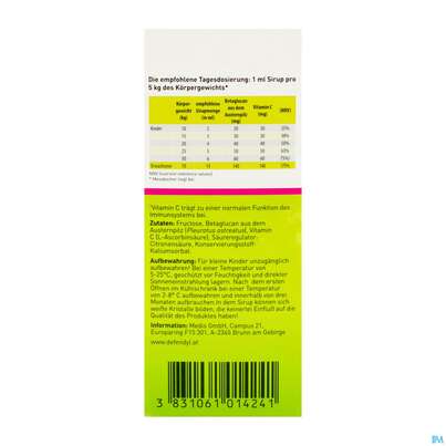 Sie sehen eine Packung Defendyl Imunoglukan Sirup 120ml, Produktbild: 03 Defendyl Imunoglukan Sirup 120ml, A-Nr.: 4023593 - 03