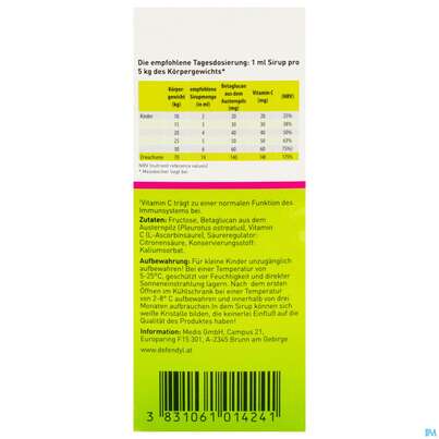 Sie sehen eine Packung Defendyl Imunoglukan Sirup 120ml, Produktbild: 04 Defendyl Imunoglukan Sirup 120ml, A-Nr.: 4023593 - 04