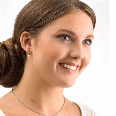 Blomdahl Ohrhänger Perle weiß 6mm, A-Nr.: 6019851 - 02