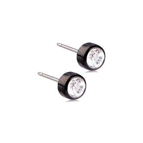 Blomdahl Ohrstecker Bezel Black Titan Kristall, A-Nr.: 6020104 - 01