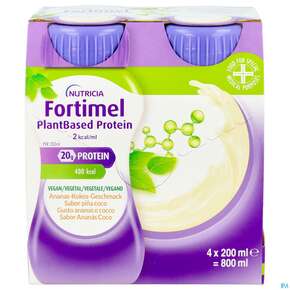 Fortimel/plantbased/protein 200ml Flasche Ananas-kokos 4st, A-Nr.: 5919601 - 01